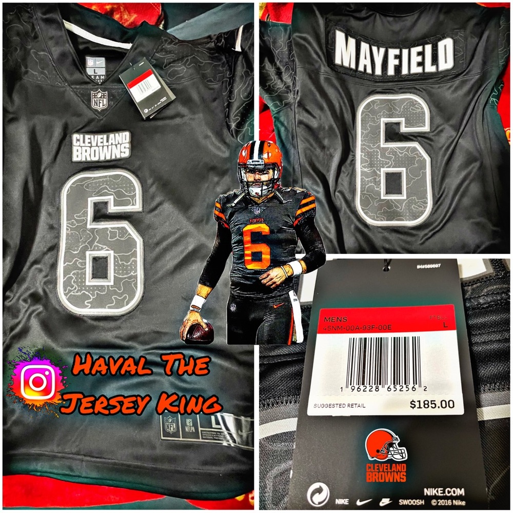 Men's Nike Baker Mayfield Black Cleveland Browns RFLCTV Limited Jersey